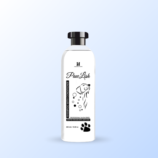 PawLish Professional Salon Series Dog Shampoo with Conditioner for Light Coat Dogs - 500 ML