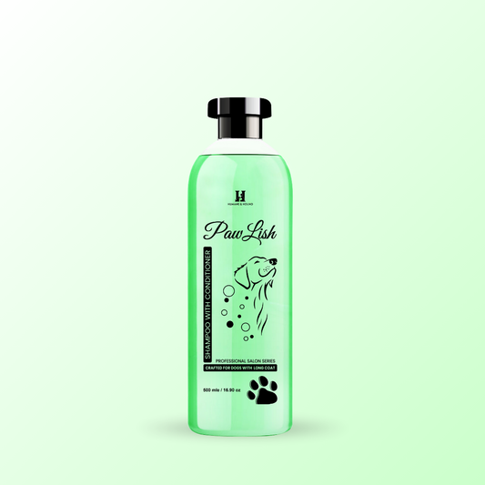 PawLish Professional Salon Series Dog Shampoo with Conditioner for Long Coat Dogs - 500 ML