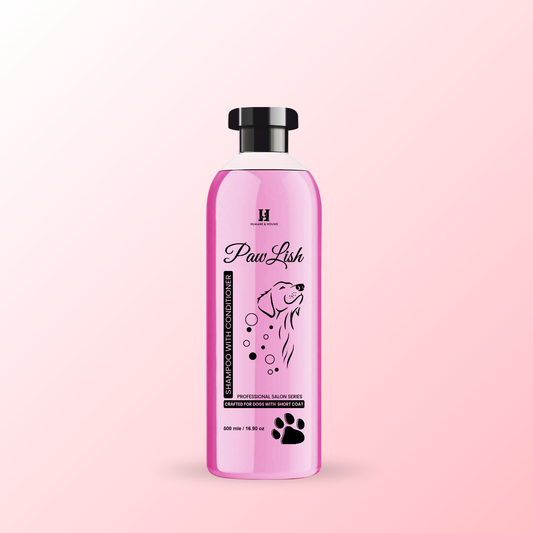PawLish Professional Salon Series Dog Shampoo with Conditioner for Short Coat Dogs - 500 ML